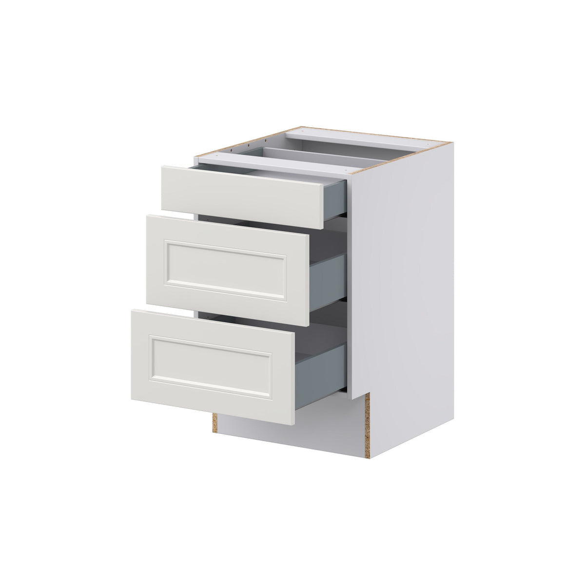 Hugo&Borg Belcourt 21-in W x 32.5-in H x 25-in D Gray Painted 3-Drawer Base Fully Assembled Cabinet (Recessed Panel Style)