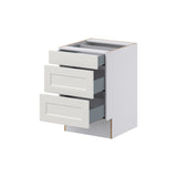 Hugo&Borg Belcourt 21-in W x 32.5-in H x 25-in D Gray Painted 3-Drawer Base Fully Assembled Cabinet (Recessed Panel Style)