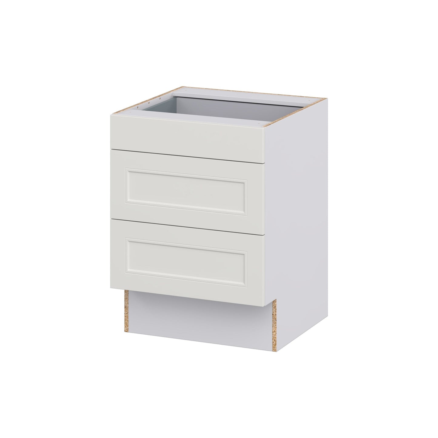 Hugo&Borg Belcourt 24-in W x 32.5-in H x 24-in D Gray Painted 3-Drawer Base Fully Assembled Cabinet (Recessed Panel Style)