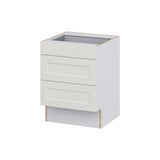 Hugo&Borg Belcourt 24-in W x 32.5-in H x 24-in D Gray Painted 3-Drawer Base Fully Assembled Cabinet (Recessed Panel Style)