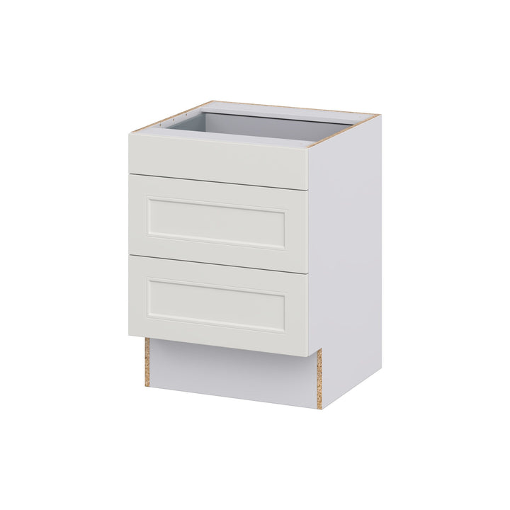 Hugo&Borg Belcourt 24-in W x 32.5-in H x 24-in D Gray Painted 3-Drawer Base Fully Assembled Cabinet (Recessed Panel Style)