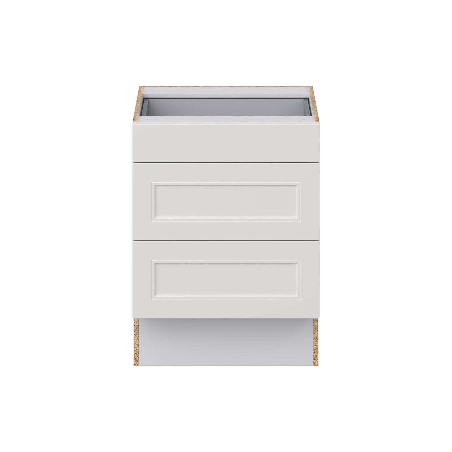 Hugo&Borg Belcourt 24-in W x 32.5-in H x 24-in D Gray Painted 3-Drawer Base Fully Assembled Cabinet (Recessed Panel Style)