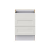 Hugo&Borg Belcourt 24-in W x 32.5-in H x 24-in D Gray Painted 3-Drawer Base Fully Assembled Cabinet (Recessed Panel Style)