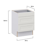Hugo&Borg Belcourt 24-in W x 32.5-in H x 24-in D Gray Painted 3-Drawer Base Fully Assembled Cabinet (Recessed Panel Style)