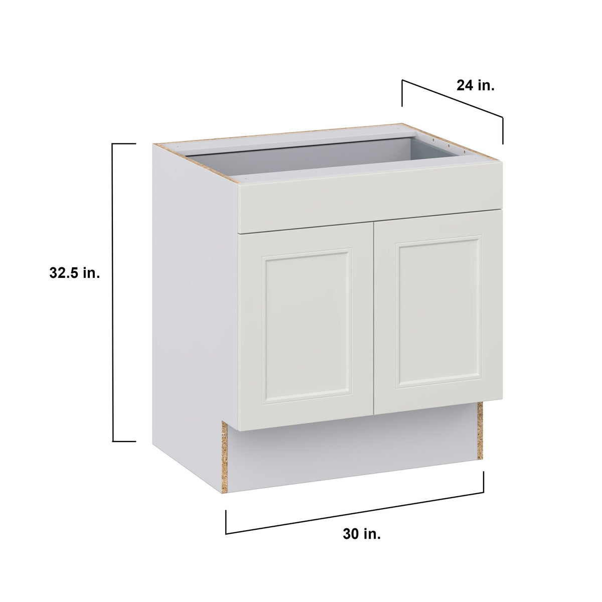 Hugo&Borg Belcourt 30-in W x 32.5-in H x 24-in D Gray Painted 1-Drawer Base Fully Assembled Cabinet (Recessed Panel Shaker Style)