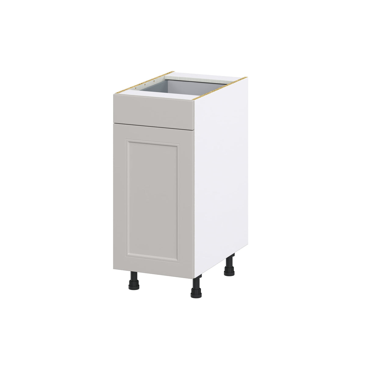 Hugo&Borg Belcourt 15-in W x 34.5-in H x 25-in D Gray Painted 1-Drawer Pull-out Cabinet Base Fully Assembled Cabinet (Recessed Panel Style)