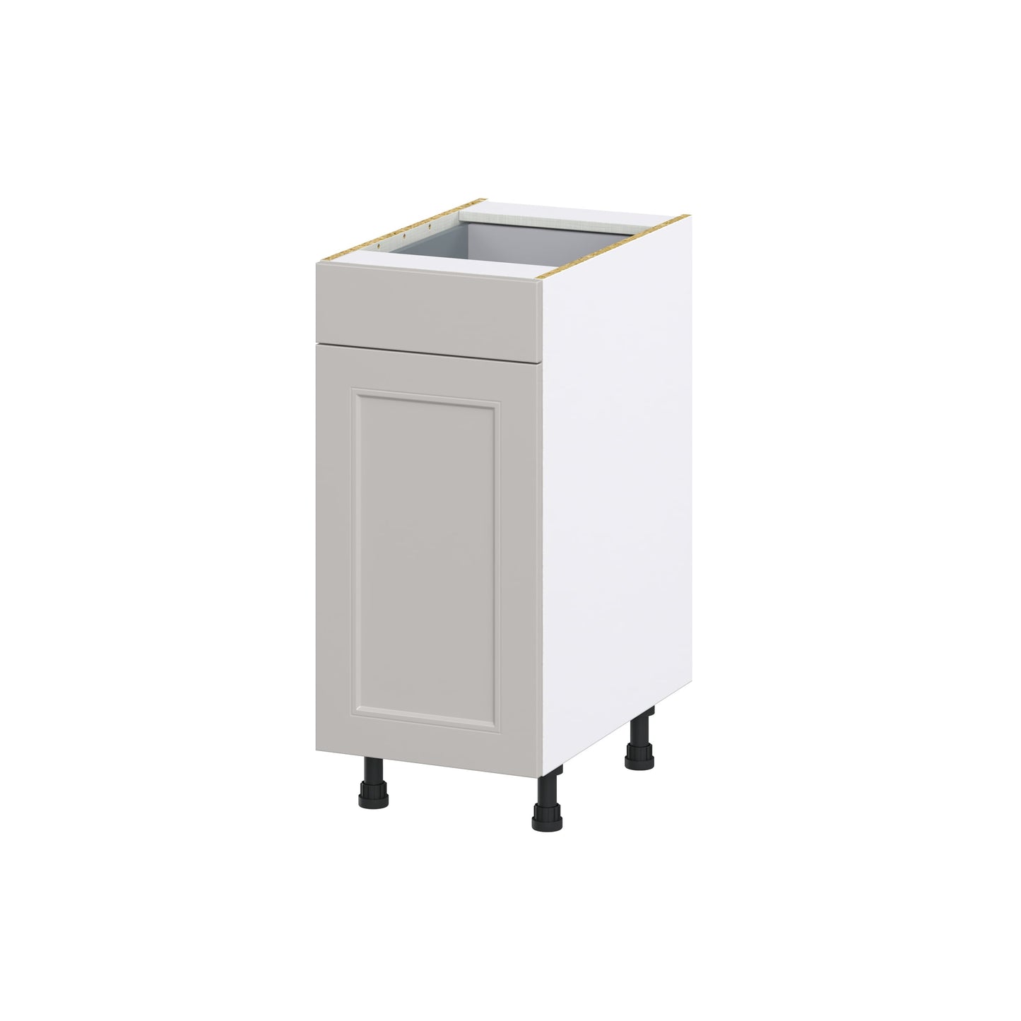 Hugo&Borg Belcourt 15-in W x 34.5-in H x 25-in D Gray Painted 1-Drawer Pull-out Cabinet Base Fully Assembled Cabinet (Recessed Panel Style)