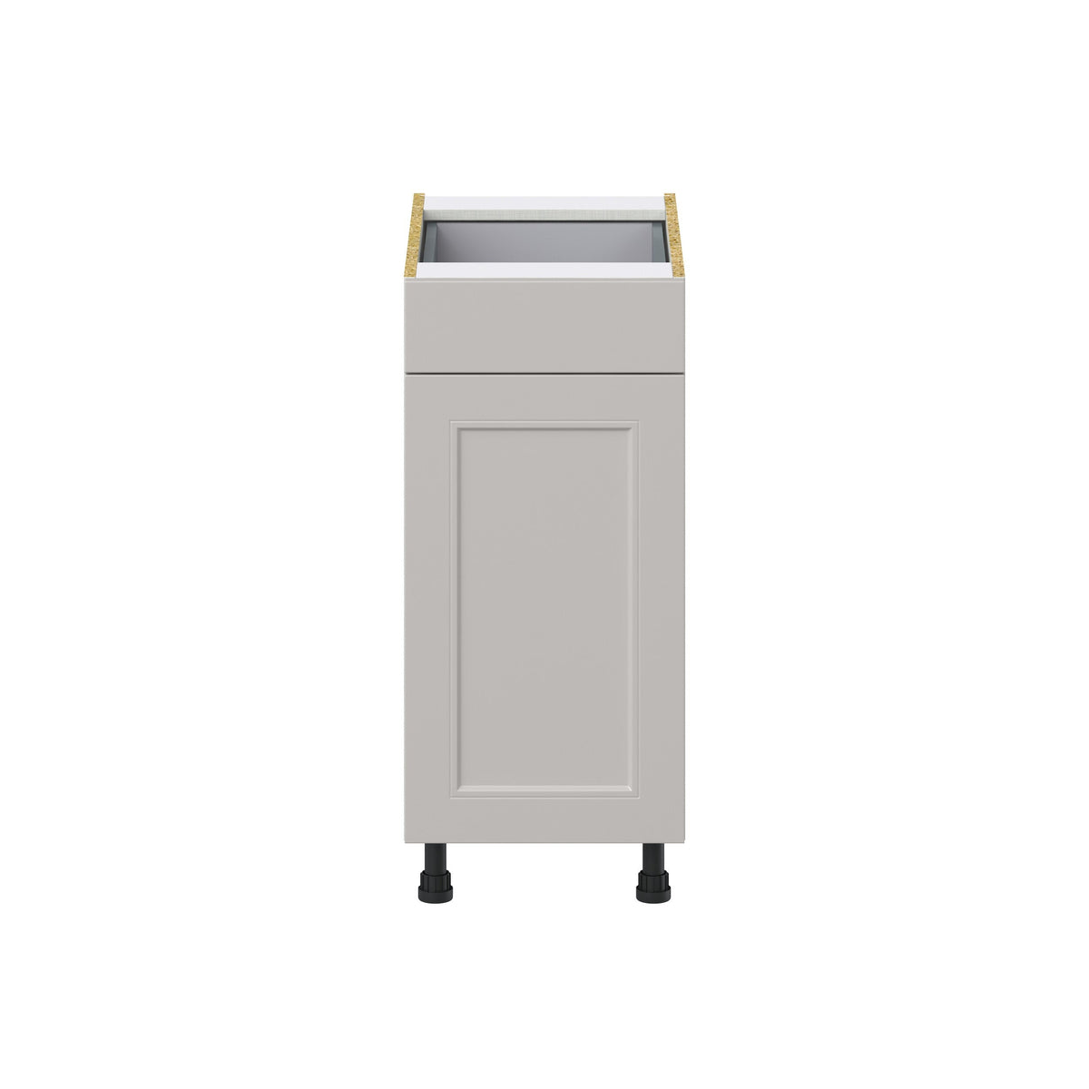 Hugo&Borg Belcourt 15-in W x 34.5-in H x 25-in D Gray Painted 1-Drawer Pull-out Cabinet Base Fully Assembled Cabinet (Recessed Panel Style)