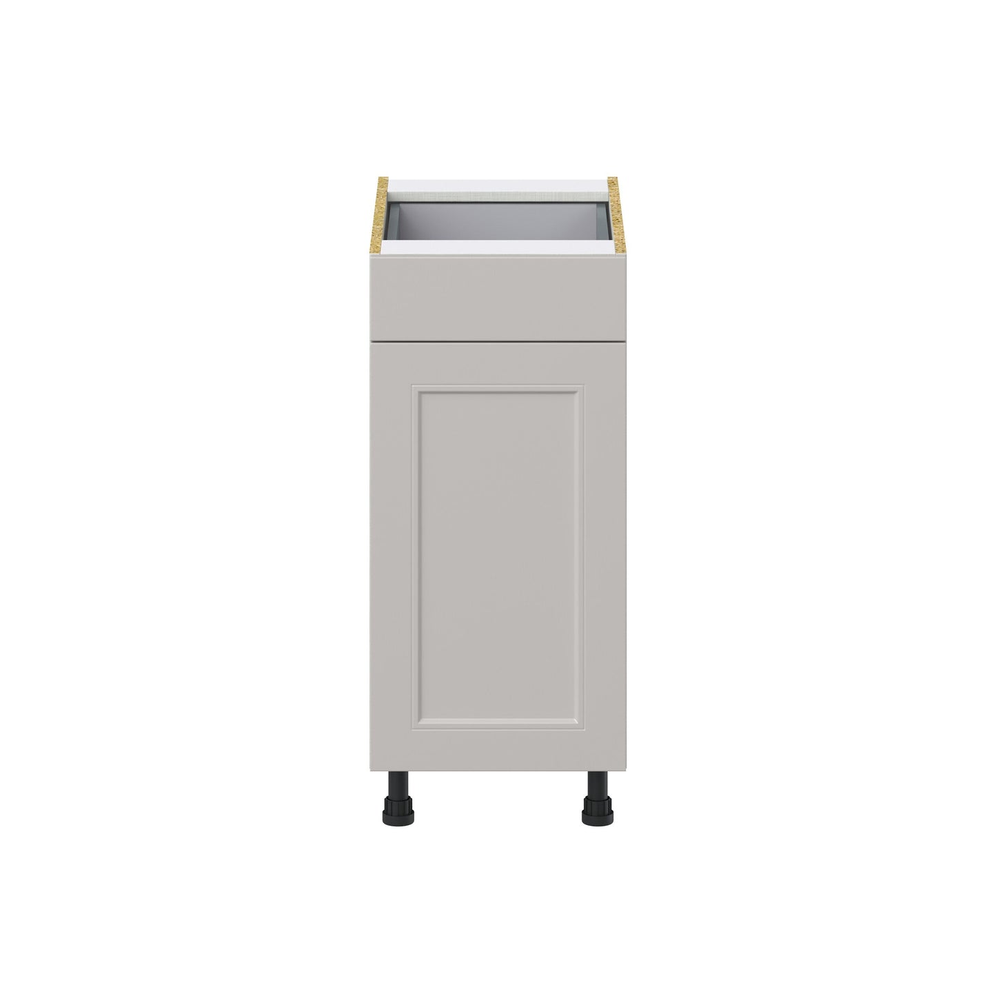 Hugo&Borg Belcourt 15-in W x 34.5-in H x 25-in D Gray Painted 1-Drawer Pull-out Cabinet Base Fully Assembled Cabinet (Recessed Panel Style)