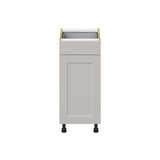 Hugo&Borg Belcourt 15-in W x 34.5-in H x 25-in D Gray Painted 1-Drawer Pull-out Cabinet Base Fully Assembled Cabinet (Recessed Panel Style)