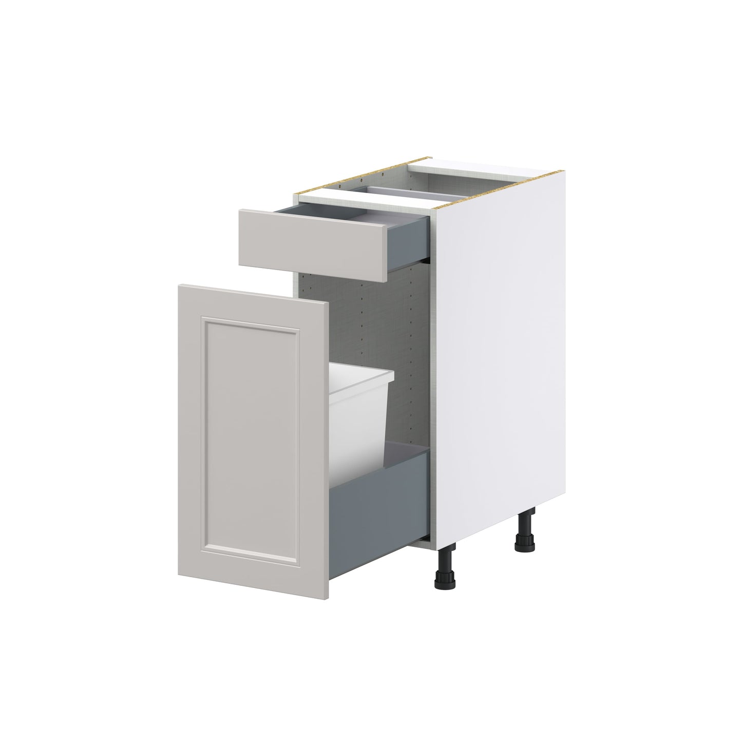 Hugo&Borg Belcourt 15-in W x 34.5-in H x 25-in D Gray Painted 1-Drawer Pull-out Cabinet Base Fully Assembled Cabinet (Recessed Panel Style)