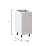 Hugo&Borg Belcourt 15-in W x 34.5-in H x 25-in D Gray Painted 1-Drawer Pull-out Cabinet Base Fully Assembled Cabinet (Recessed Panel Style)