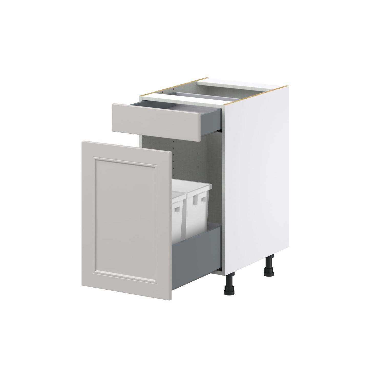 Hugo&Borg Belcourt 18-in W x 34.5-in H x 25-in D Gray Painted 1-Drawer Pull-out Cabinet Base Fully Assembled Cabinet (Recessed Panel Style)