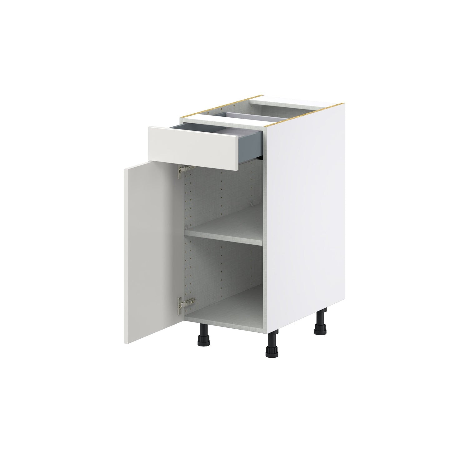 Hugo&Borg Belcourt 15-in W x 34.5-in H x 24-in D Gray Painted 1-Drawer Base Fully Assembled Cabinet (Recessed Panel Shaker Style)