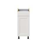 Hugo&Borg Belcourt 15-in W x 34.5-in H x 24-in D Gray Painted 1-Drawer Base Fully Assembled Cabinet (Recessed Panel Shaker Style)