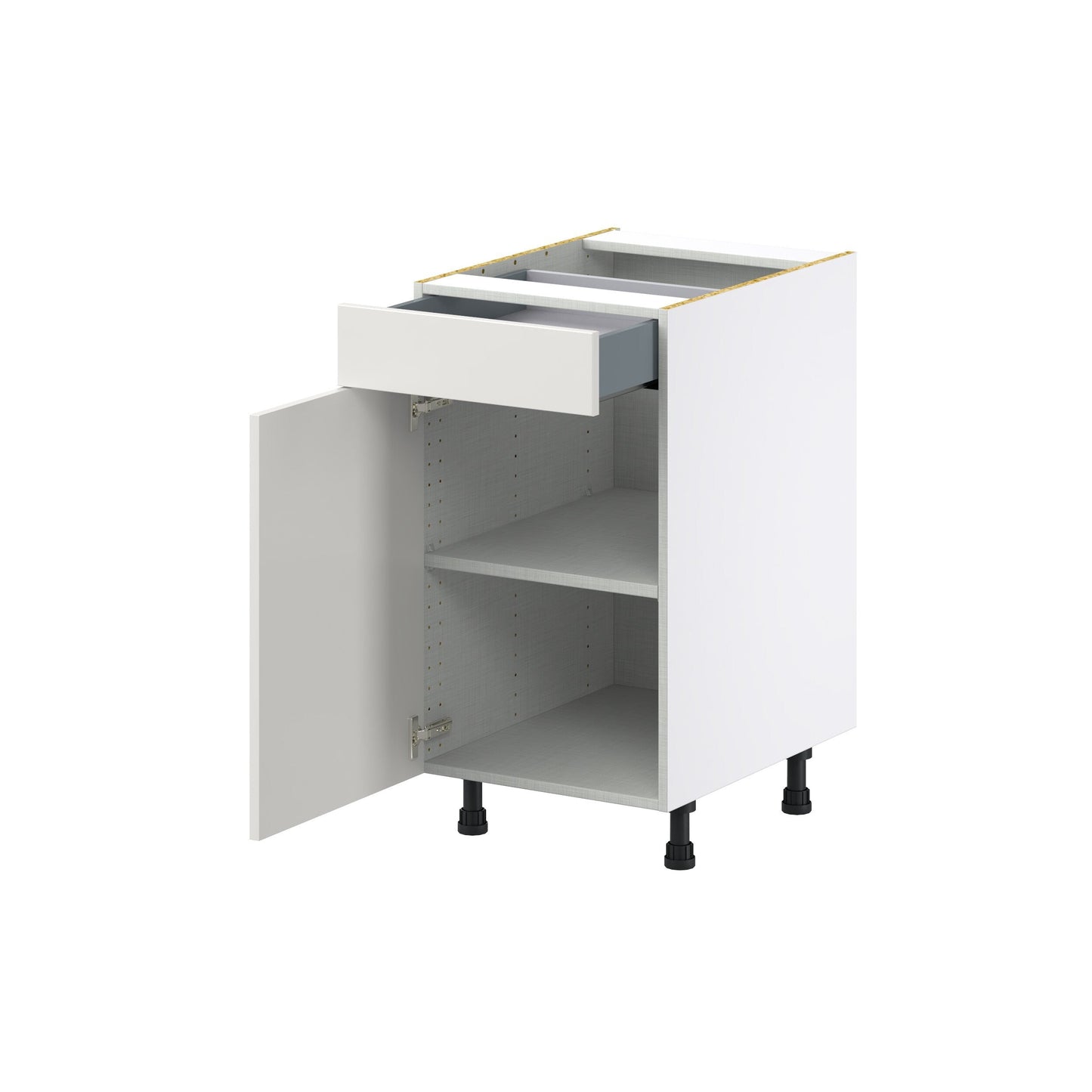 Hugo&Borg Belcourt 18-in W x 34.5-in H x 24-in D Gray Painted 1-Drawer Base Fully Assembled Cabinet (Recessed Panel Shaker Style)