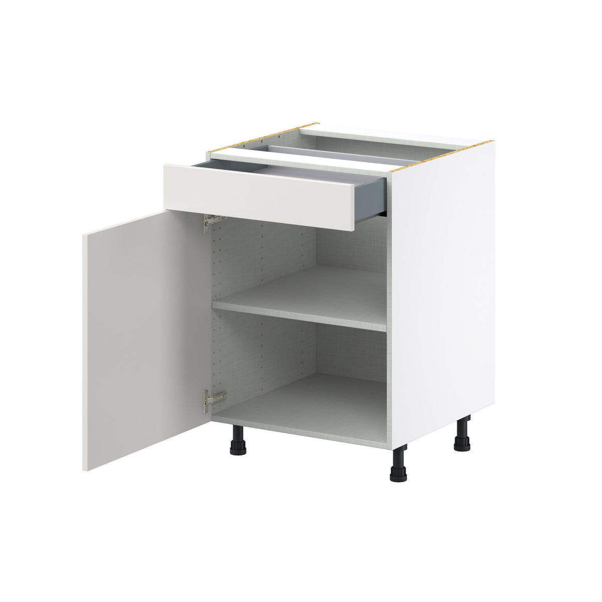 Hugo&Borg Belcourt 24-in W x 34.5-in H x 24-in D Gray Painted 1-Drawer Base Fully Assembled Cabinet (Recessed Panel Shaker Style)