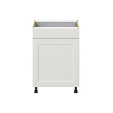 Hugo&Borg Belcourt 24-in W x 34.5-in H x 24-in D Gray Painted 1-Drawer Base Fully Assembled Cabinet (Recessed Panel Shaker Style)