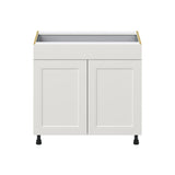 Hugo&Borg Belcourt 36-in W x 34.5-in H x 24-in D Gray Painted 1-Drawer Base Fully Assembled Cabinet (Recessed Panel Shaker Style)