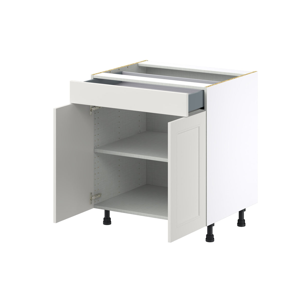 Hugo&Borg Belcourt 30-in W x 34.5-in H x 24-in D Gray Painted 1-Drawer Base Fully Assembled Cabinet (Recessed Panel Shaker Style)