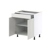 Hugo&Borg Belcourt 30-in W x 34.5-in H x 24-in D Gray Painted 1-Drawer Base Fully Assembled Cabinet (Recessed Panel Shaker Style)