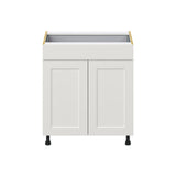 Hugo&Borg Belcourt 30-in W x 34.5-in H x 24-in D Gray Painted 1-Drawer Base Fully Assembled Cabinet (Recessed Panel Shaker Style)
