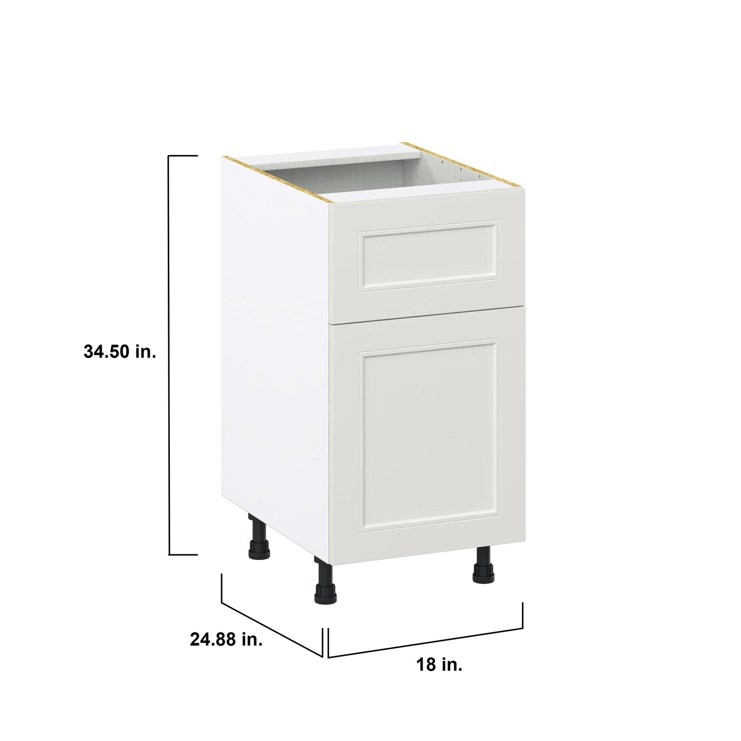 Hugo&Borg Belcourt 18-in W x 34.5-in H x 25-in D Gray Painted 1-Drawer Base Fully Assembled Cabinet (Recessed Panel Shaker Style)