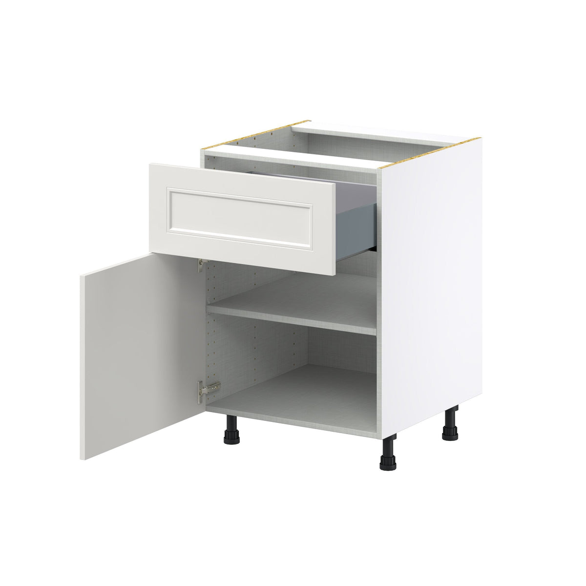 Hugo&Borg Belcourt 24-in W x 34.5-in H x 25-in D Gray Painted 1-Drawer Base Fully Assembled Cabinet (Recessed Panel Shaker Style)