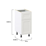 Hugo&Borg Belcourt 15-in W x 34.5-in H x 25-in D Gray Painted 1-Drawer Base Fully Assembled Cabinet (Recessed Panel Shaker Style)