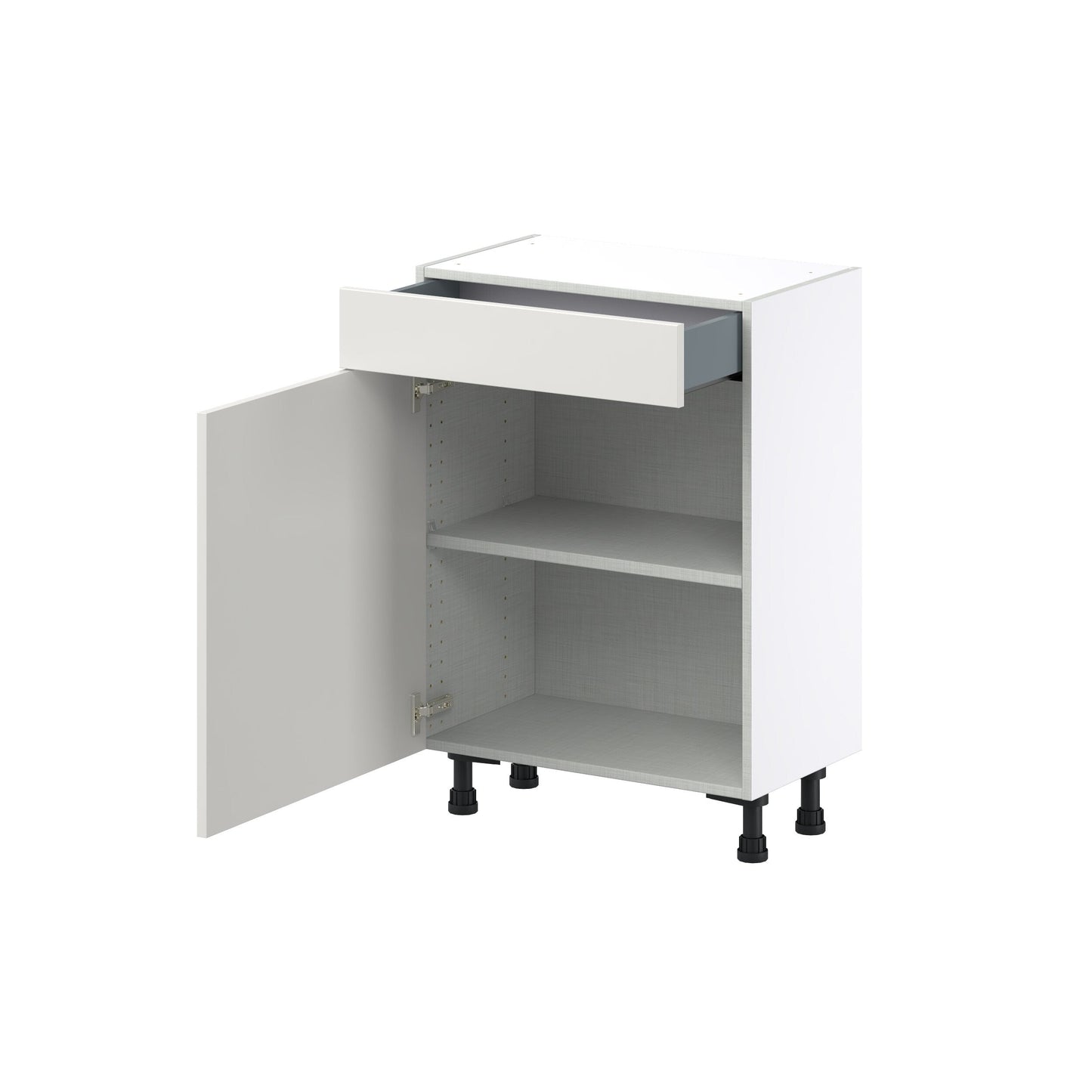 Hugo&Borg Belcourt 24-in W x 34.5-in H x 14-in D Gray Painted 1-Drawer Base Fully Assembled Cabinet (Recessed Panel Shaker Style)