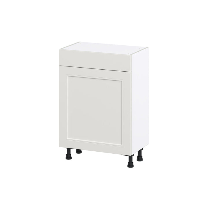 Hugo&Borg Belcourt 24-in W x 34.5-in H x 14-in D Gray Painted 1-Drawer Base Fully Assembled Cabinet (Recessed Panel Shaker Style)