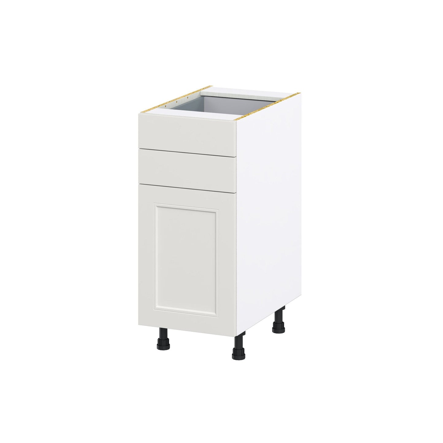 Hugo&Borg Belcourt 15-in W x 34.5-in H x 24-in D Gray Painted 2-Drawers Base Fully Assembled Cabinet (Recessed Panel Shaker Style)