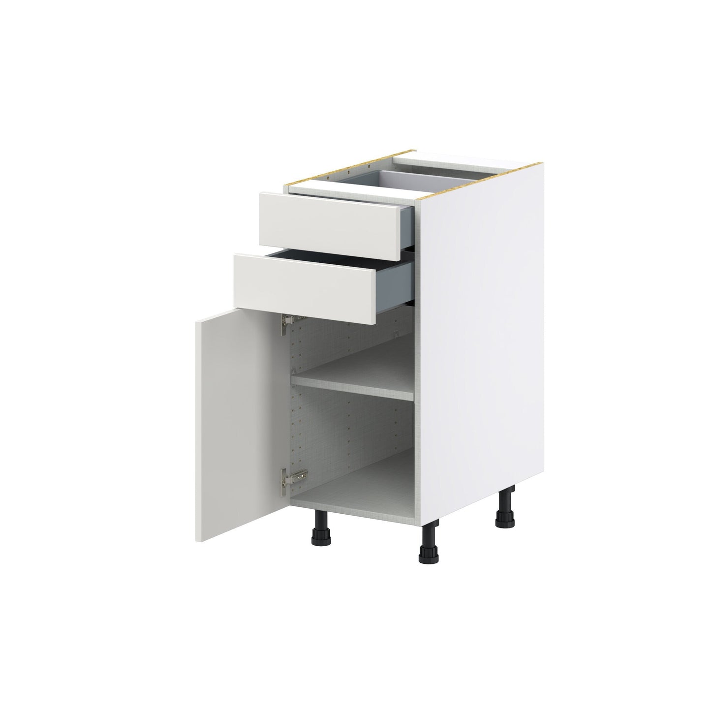 Hugo&Borg Belcourt 15-in W x 34.5-in H x 24-in D Gray Painted 2-Drawers Base Fully Assembled Cabinet (Recessed Panel Shaker Style)