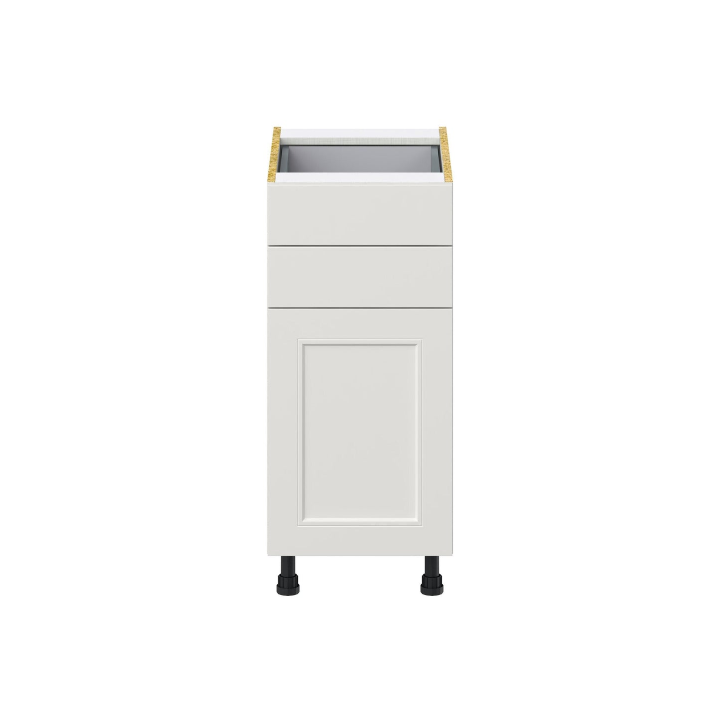 Hugo&Borg Belcourt 15-in W x 34.5-in H x 24-in D Gray Painted 2-Drawers Base Fully Assembled Cabinet (Recessed Panel Shaker Style)