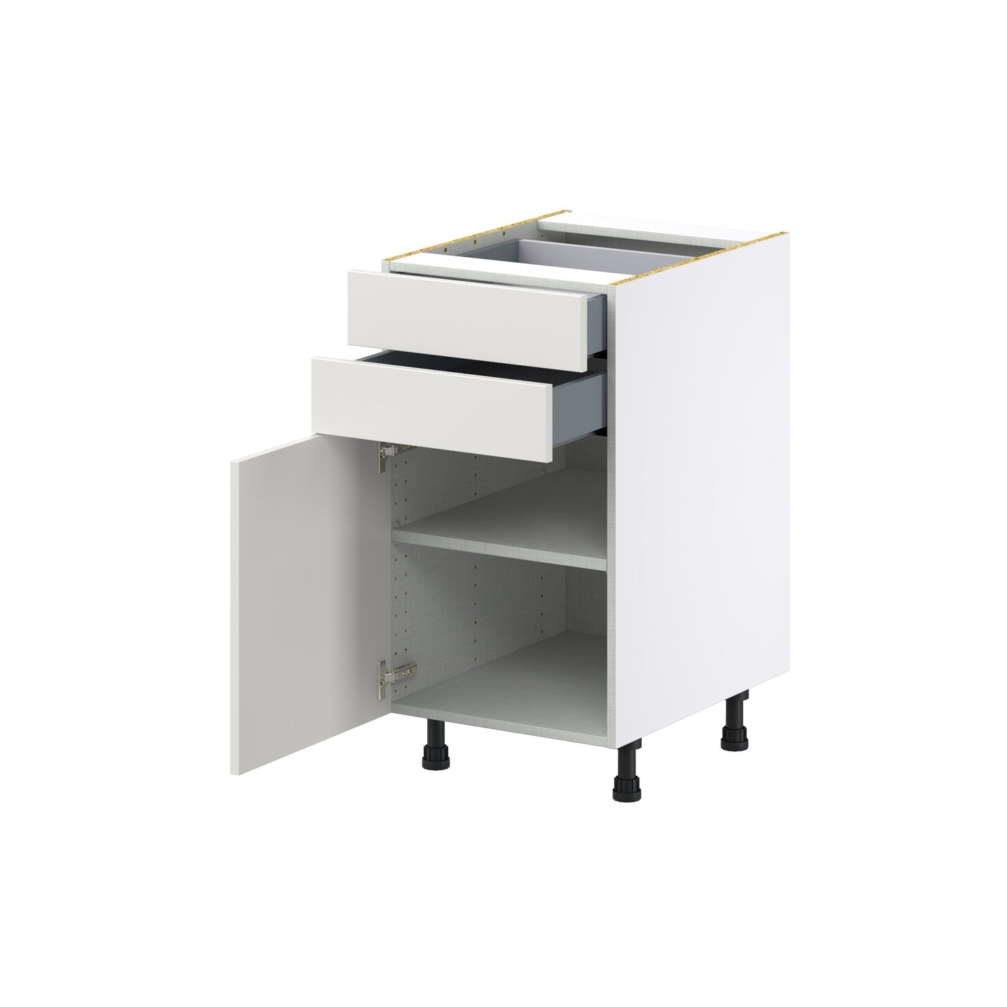 Hugo&Borg Belcourt 18-in W x 34.5-in H x 24-in D Gray Painted 2-Drawers Base Fully Assembled Cabinet (Recessed Panel Shaker Style)