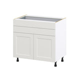 Hugo&Borg Belcourt 36-in W x 34.5-in H x 24-in D Gray Painted 2-Drawers Base Fully Assembled Cabinet (Recessed Panel Shaker Style)