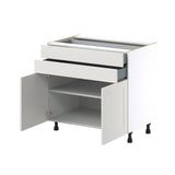 Hugo&Borg Belcourt 36-in W x 34.5-in H x 24-in D Gray Painted 2-Drawers Base Fully Assembled Cabinet (Recessed Panel Shaker Style)