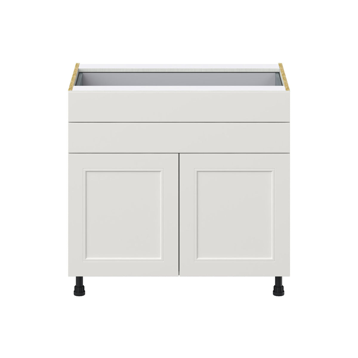 Hugo&Borg Belcourt 36-in W x 34.5-in H x 24-in D Gray Painted 2-Drawers Base Fully Assembled Cabinet (Recessed Panel Shaker Style)