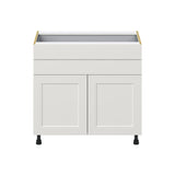 Hugo&Borg Belcourt 36-in W x 34.5-in H x 24-in D Gray Painted 2-Drawers Base Fully Assembled Cabinet (Recessed Panel Shaker Style)