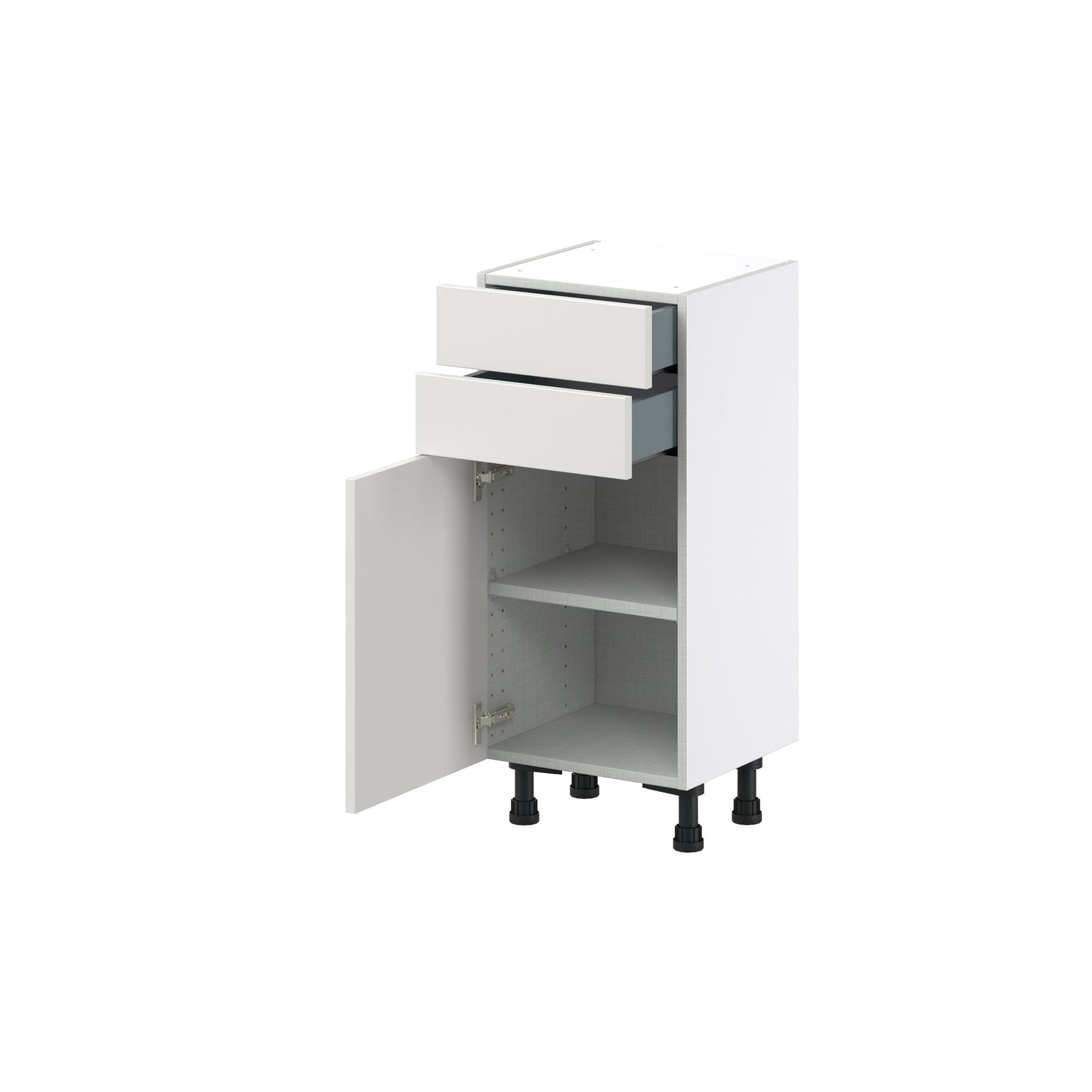 Hugo&Borg Belcourt 15-in W x 34.5-in H x 14-in D Gray Painted 2-Drawers Base Fully Assembled Cabinet (Recessed Panel Shaker Style)