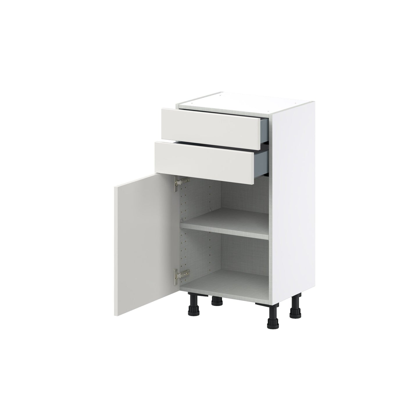 Hugo&Borg Belcourt 18-in W x 34.5-in H x 14-in D Gray Painted 2-Drawers Base Fully Assembled Cabinet (Recessed Panel Shaker Style)