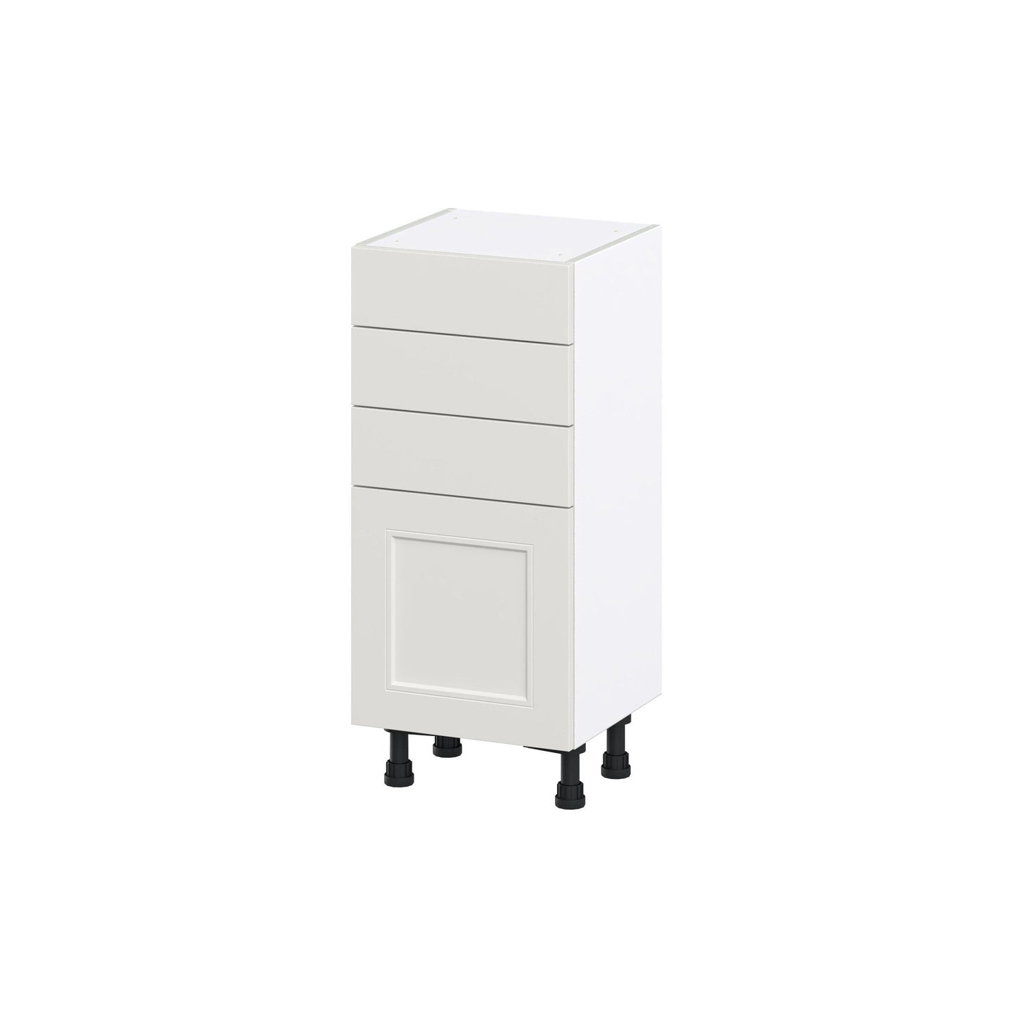 Hugo&Borg Belcourt 15-in W x 34.5-in H x 14-in D Gray Painted 3-Drawers Base Fully Assembled Cabinet (Recessed Panel Shaker Style)