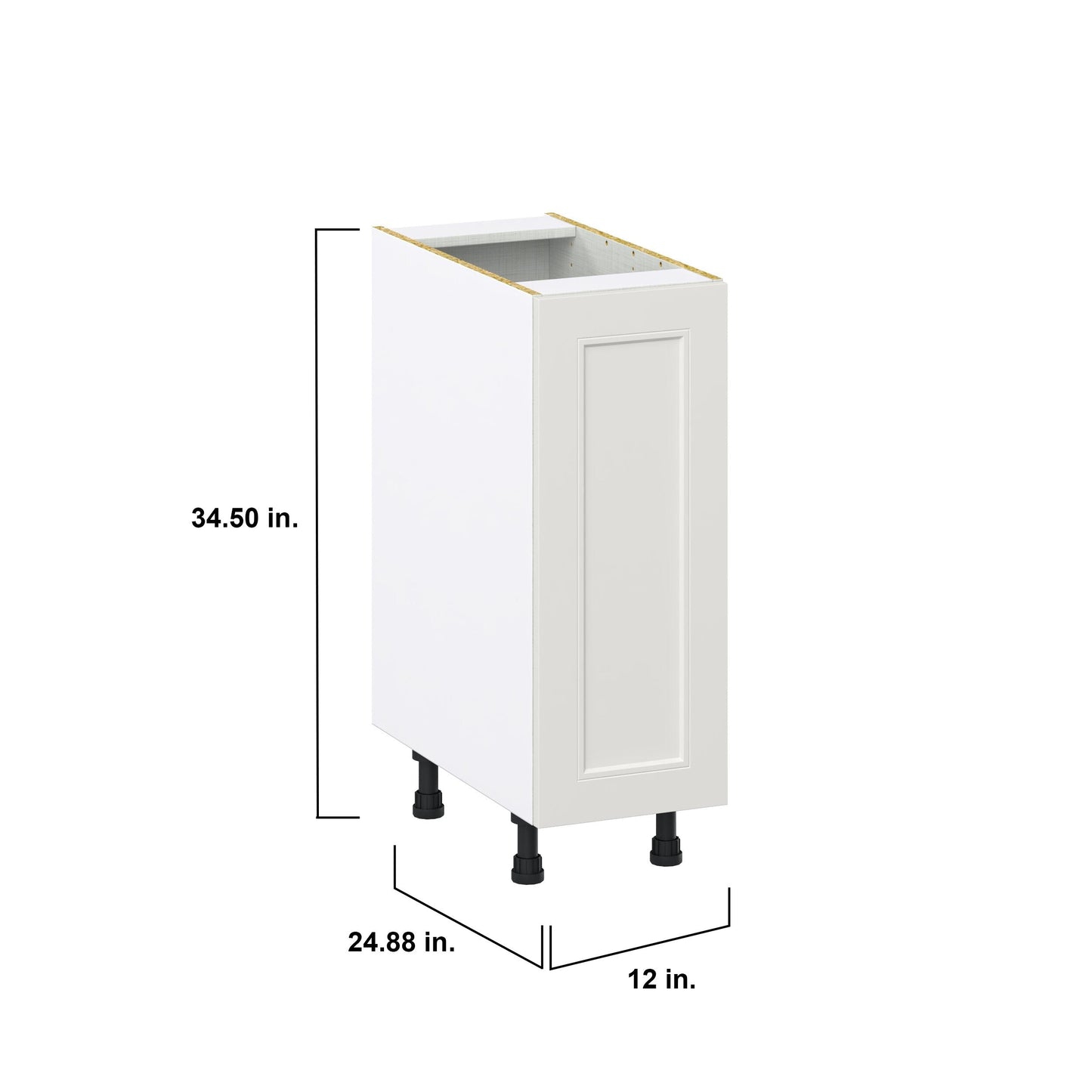 Hugo&Borg Belcourt 12-in W x 34.5-in H x 24-in D Gray Painted Base Fully Assembled Cabinet (Recessed Panel Shaker Door Style)
