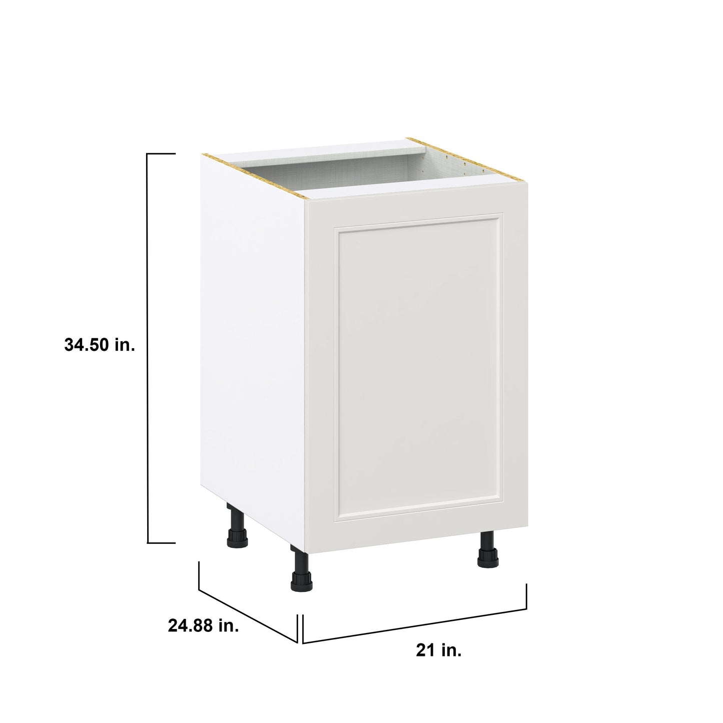 Hugo&Borg Belcourt 21-in W x 34.5-in H x 24-in D Gray Painted Base Fully Assembled Cabinet (Recessed Panel Shaker Door Style)