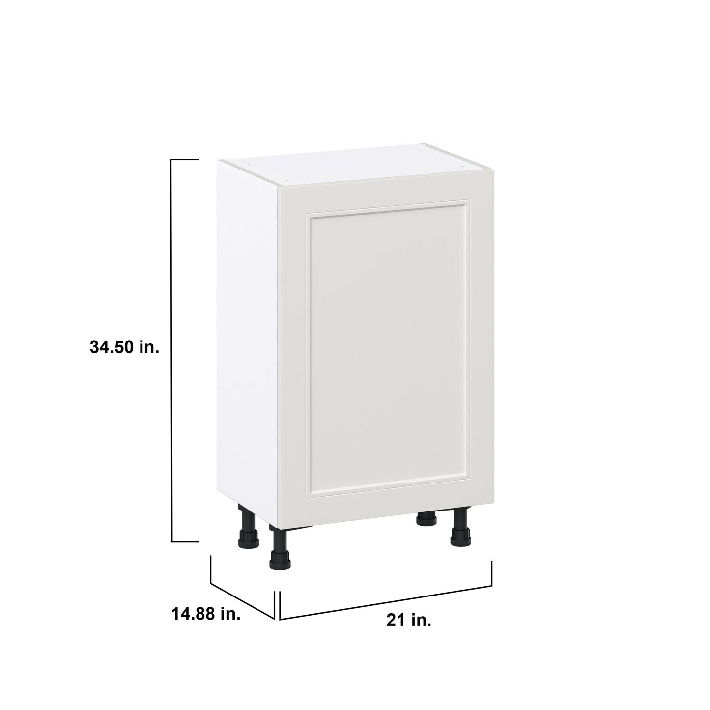 Hugo&Borg Belcourt 21-in W x 34.5-in H x 14-in D Gray Painted Base Fully Assembled Cabinet (Recessed Panel Shaker Door Style)