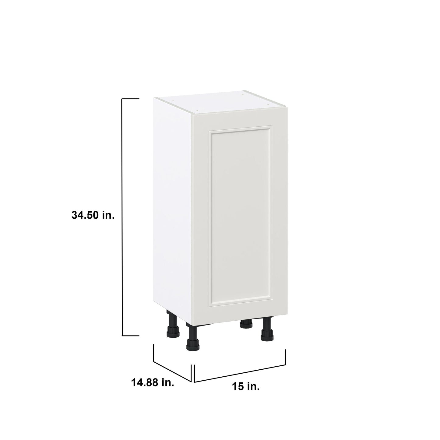 Hugo&Borg Belcourt 15-in W x 34.5-in H x 14-in D Gray Painted Base Fully Assembled Cabinet (Recessed Panel Shaker Door Style)