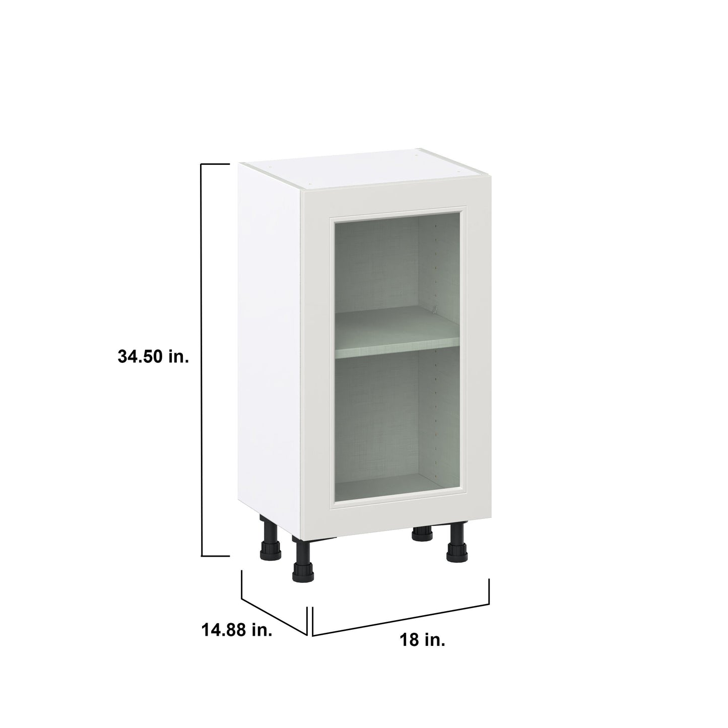 Hugo&Borg Belcourt 18-in W x 34.5-in H x 16-in D Gray Painted Base Fully Assembled Cabinet (Recessed Panel Shaker Door Style)