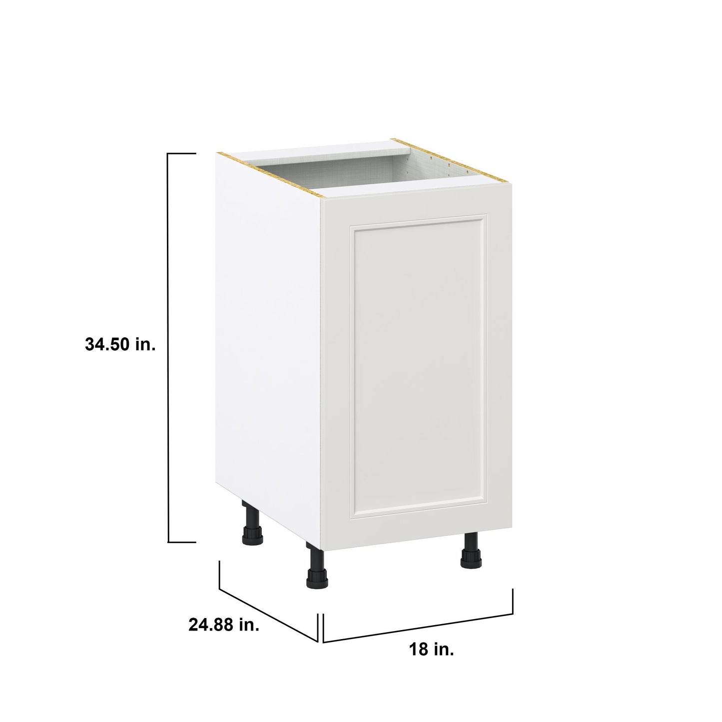 Hugo&Borg Belcourt 18-in W x 34.5-in H x 24-in D Gray Painted 3-Drawers Base Fully Assembled Cabinet (Recessed Panel Shaker Style)