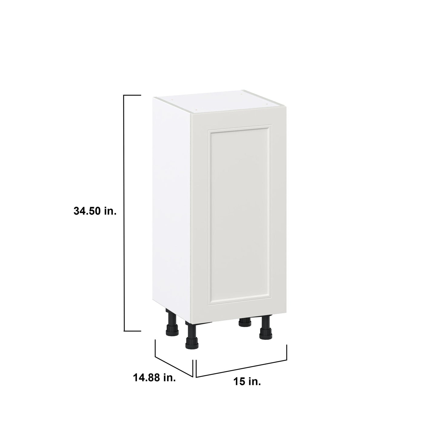 Hugo&Borg Belcourt 15-in W x 34.5-in H x 14-in D Gray Painted 3-Drawers Base Fully Assembled Cabinet (Recessed Panel Shaker Style)