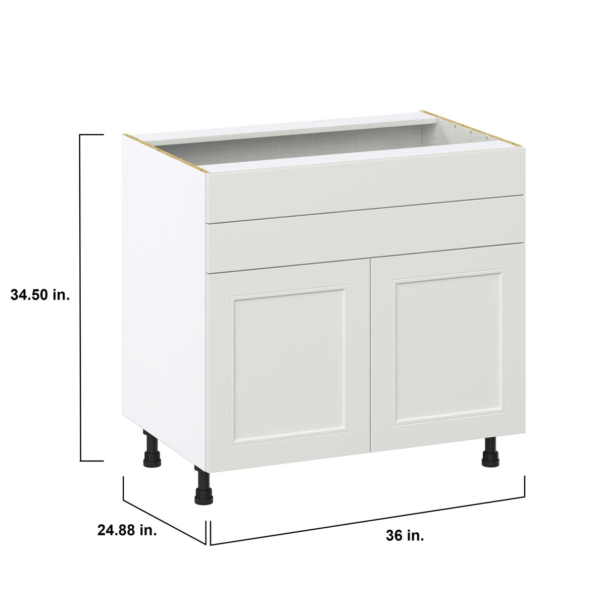 Hugo&Borg Belcourt 36-in W x 34.5-in H x 24-in D Gray Painted 1-Drawer Base Fully Assembled Cabinet (Recessed Panel Shaker Style)